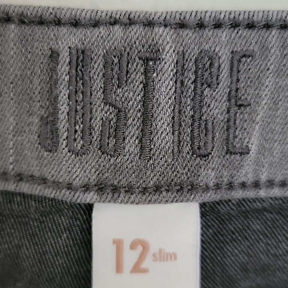 Justice Gray Faded Slim Mid Rise Leggings Jeans 12